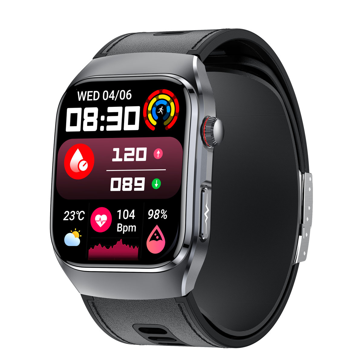 Smartwatch S100 Air pump balloon accurate blood pressure EGC SOS