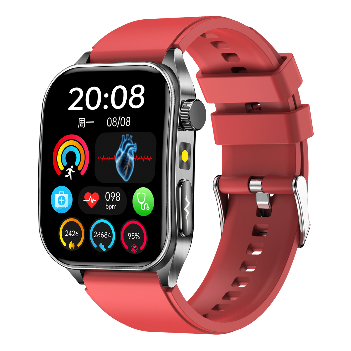 Smartwatch E810 ECG laser therapy blood lipid uric acid monitoring